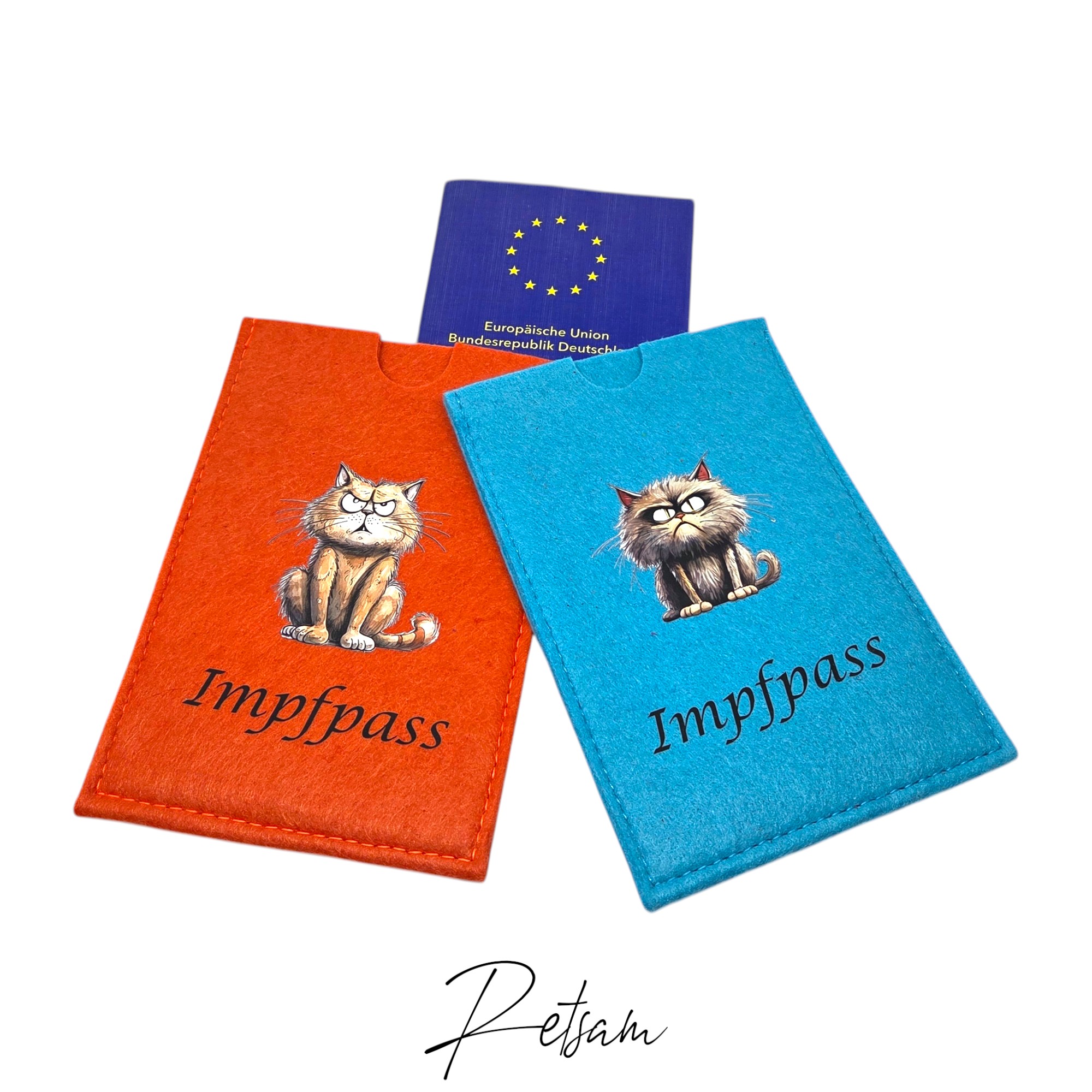 Lustige Impfpass-Hüllen Filz